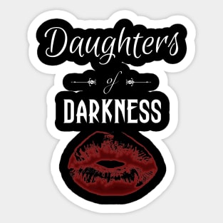 Daughters of Darkness | Red Glow Goth Lips White Sticker